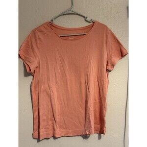 J Jill Everyday Cotton Tee Size Medium Pink short Sleeved Simple classic preppy